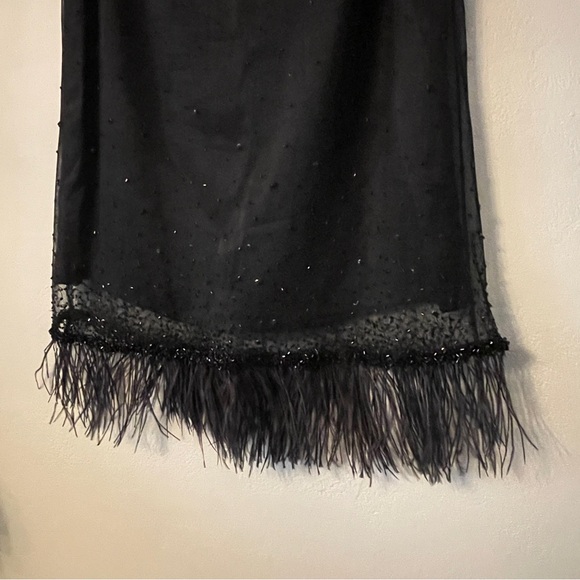 Witchy Vintage Tahari Petite Skirt - Beaded & Feathered Magic! 🔮🌙 Size: 6P - Picture 5 of 6